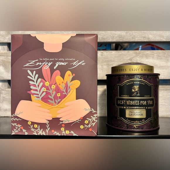 Enjoy Your Life Twilight Lavender Candle 100% Natural Cotton Wick Burn 60-65 Hrs - Picture 1 of 7